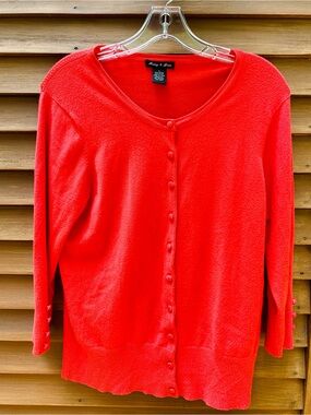 Audrey & Grace blood orange Button-Front Women's Cardigan
